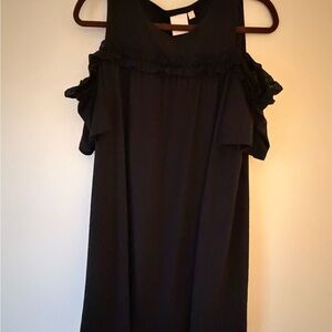 LC Lauren Conrad Black Ruffle Mini Dress